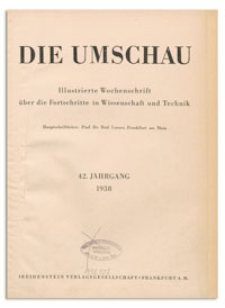 Die Umschau : Illustrierte Wochenschschrift über die Fortschritte in Wissenschaft und Technik. 42. Jahrgang, 1938, Heft 2