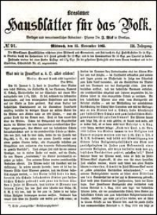Breslauer Hausblätter für das Volk. Jg. 3, Nr. 91 (1865)