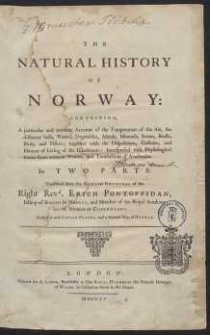 The Natural History Of Norway […]. Part 1-2