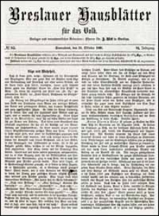 Breslauer Hausblätter für das Volk. Jg. 6, Nr. 85 (1868) + Beilage