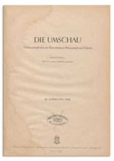 Die Umschau : Wochenschschrift über die Fortschritte in Wissenschaft und Technik. 46. Jahrgang, 1942, Heft 1