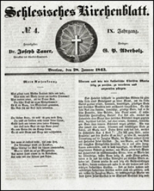 Schlesisches Kirchenblatt. Jg. 9, Nr. 4 (1843) + Literarischer Anzeiger. Nr. 2