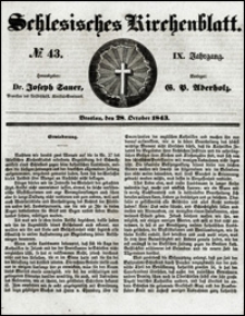 Schlesisches Kirchenblatt. Jg. 9, Nr. 43 (1843) + Beilage