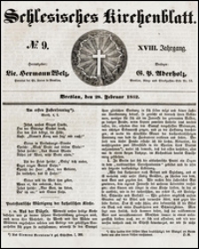 Schlesisches Kirchenblatt. Jg. 18, Nr. 9 (1852) + Beilage