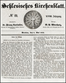 Schlesisches Kirchenblatt. Jg. 18, Nr. 19 (1852) + Beilage