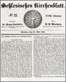 Schlesisches Kirchenblatt. Jg. 18, Nr. 22 (1852) + Beilage