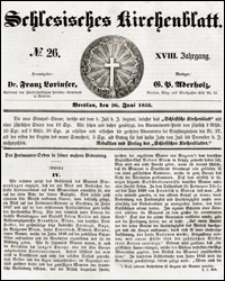 Schlesisches Kirchenblatt. Jg. 18, Nr. 26 (1852) + Beilage