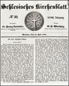 Schlesisches Kirchenblatt. Jg. 18, Nr. 30 (1852) + Beilage
