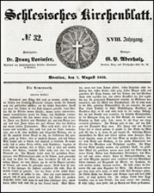 Schlesisches Kirchenblatt. Jg. 18, Nr. 32 (1852) + Beilage