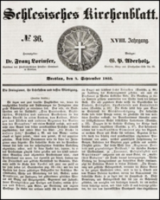 Schlesisches Kirchenblatt. Jg. 18, Nr. 36 (1852) + Beilage