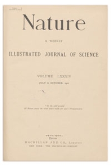 Nature : a Weekly Illustrated Journal of Science. Volume 84, 1910 July 14, [No. 2124]