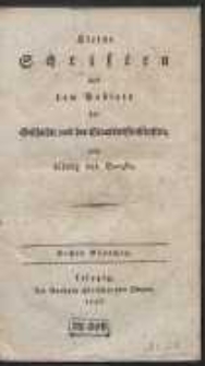 Kleine Schriften aus dem Gebiete der Geschichte und der Staatswissenschaften […]. Bd.1