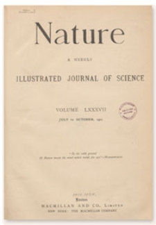 Nature : a Weekly Illustrated Journal of Science. Volume 87, 1911 July 20, [No. 2177]