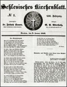 Schlesisches Kirchenblatt. Jg. 13, Nr. 1 (1847) + Beilage