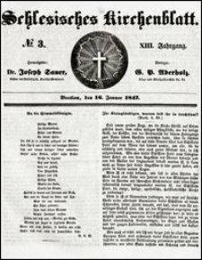 Schlesisches Kirchenblatt. Jg. 13, Nr. 3 (1847) + Beilage