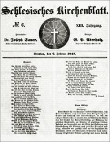 Schlesisches Kirchenblatt. Jg. 13, Nr. 6 (1847) + Beilage