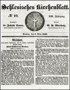 Schlesisches Kirchenblatt. Jg. 13, Nr. 10 (1847) + Beilage