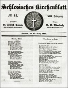 Schlesisches Kirchenblatt. Jg. 13, Nr. 11 (1847) + Beilage