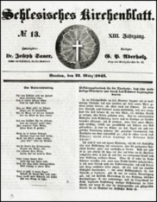 Schlesisches Kirchenblatt. Jg. 13, Nr. 13 (1847) + Beilage