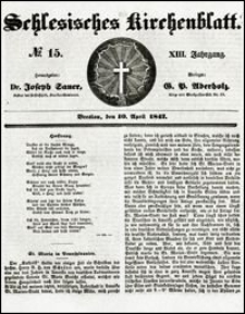 Schlesisches Kirchenblatt. Jg. 13, Nr. 15 (1847) + Beilage