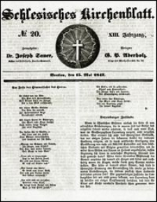 Schlesisches Kirchenblatt. Jg. 13, Nr. 20 (1847) + Beilage