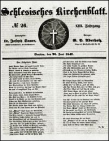Schlesisches Kirchenblatt. Jg. 13, Nr. 26 (1847) + Beilage