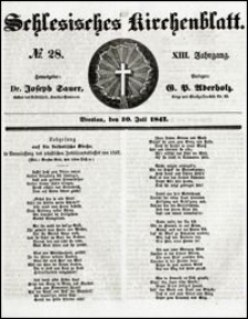 Schlesisches Kirchenblatt. Jg. 13, Nr. 28 (1847) + Beilage