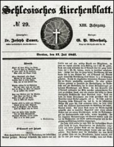 Schlesisches Kirchenblatt. Jg. 13, Nr. 29 (1847) + Beilage