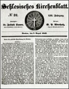 Schlesisches Kirchenblatt. Jg. 13, Nr. 32 (1847) + Beilage
