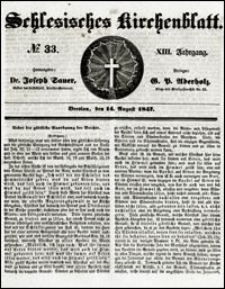 Schlesisches Kirchenblatt. Jg. 13, Nr. 33 (1847) + Beilage