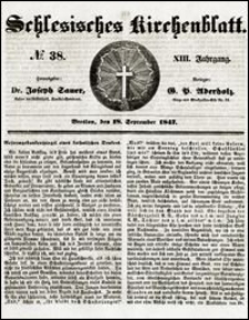 Schlesisches Kirchenblatt. Jg. 13, Nr. 38 (1847) + Beilage