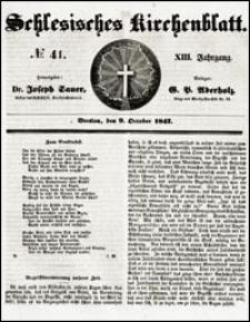 Schlesisches Kirchenblatt. Jg. 13, Nr. 41 (1847) + Beilage