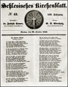 Schlesisches Kirchenblatt. Jg. 13, Nr. 43 (1847) + Beilage