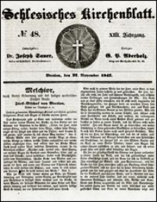 Schlesisches Kirchenblatt. Jg. 13, Nr. 48 (1847) + Beilage