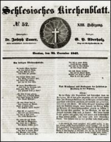 Schlesisches Kirchenblatt. Jg. 13, Nr. 52 (1847) + Beilage