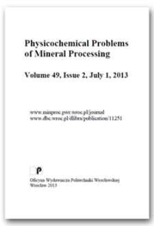 Physicochemical Problems of Mineral Processing. Vol. 49, 2013, Issue 2