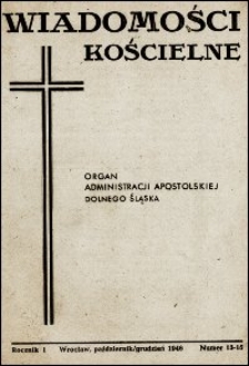 Wiadomości Kościelne. R. 1, 1946, nr 13-15