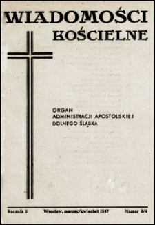 Wiadomości Kościelne. R. 2, 1947, nr 3-4