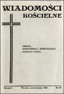 Wiadomości Kościelne. R. 3, 1948, nr 6-7