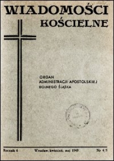 Wiadomości Kościelne. R. 4, 1949, nr 4-5