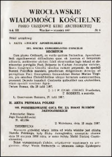 Wrocławskie Wiadomości Kościelne. R. 12, 1957, nr 9