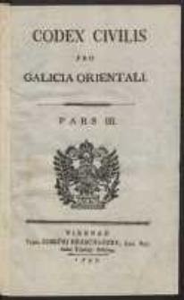 Codex Civilis Pro Galicia Orientali. Ps 3