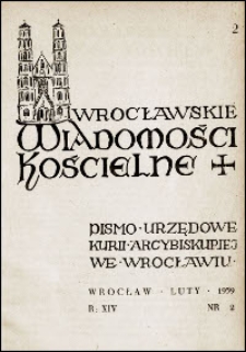 Wrocławskie Wiadomości Kościelne. R. 14, 1959, nr 2