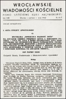 Wrocławskie Wiadomości Kościelne. R. 17, 1962, nr 6-7