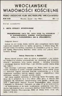Wrocławskie Wiadomości Kościelne. R. 18, 1963, nr 1-2
