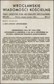 Wrocławskie Wiadomości Kościelne. R. 18, 1963, nr 8-9