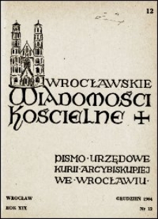 Wrocławskie Wiadomości Kościelne. R. 19, 1964, nr 12