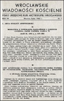 Wrocławskie Wiadomości Kościelne. R. 20, 1965, nr 7