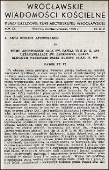 Wrocławskie Wiadomości Kościelne. R. 20, 1965, nr 8-9