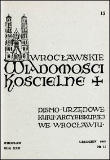Wrocławskie Wiadomości Kościelne. R. 22, 1967, nr 12